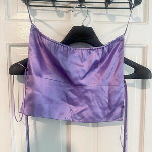 RARE Reformation Purple Silk Crop Backless Tank - NWOT, S